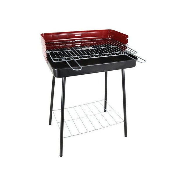 Barbacoa de Carbón con Patas Algon Negro Rojo (52 x 37 x 71,5 cm) Acero Esmaltado