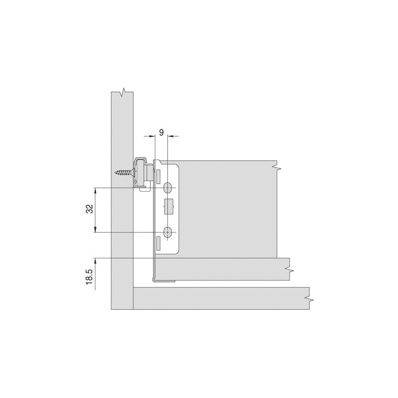 Côtés de tiroirs sortie 3/4 - haut 85 - Longueur : 350 mm - HARN - 5