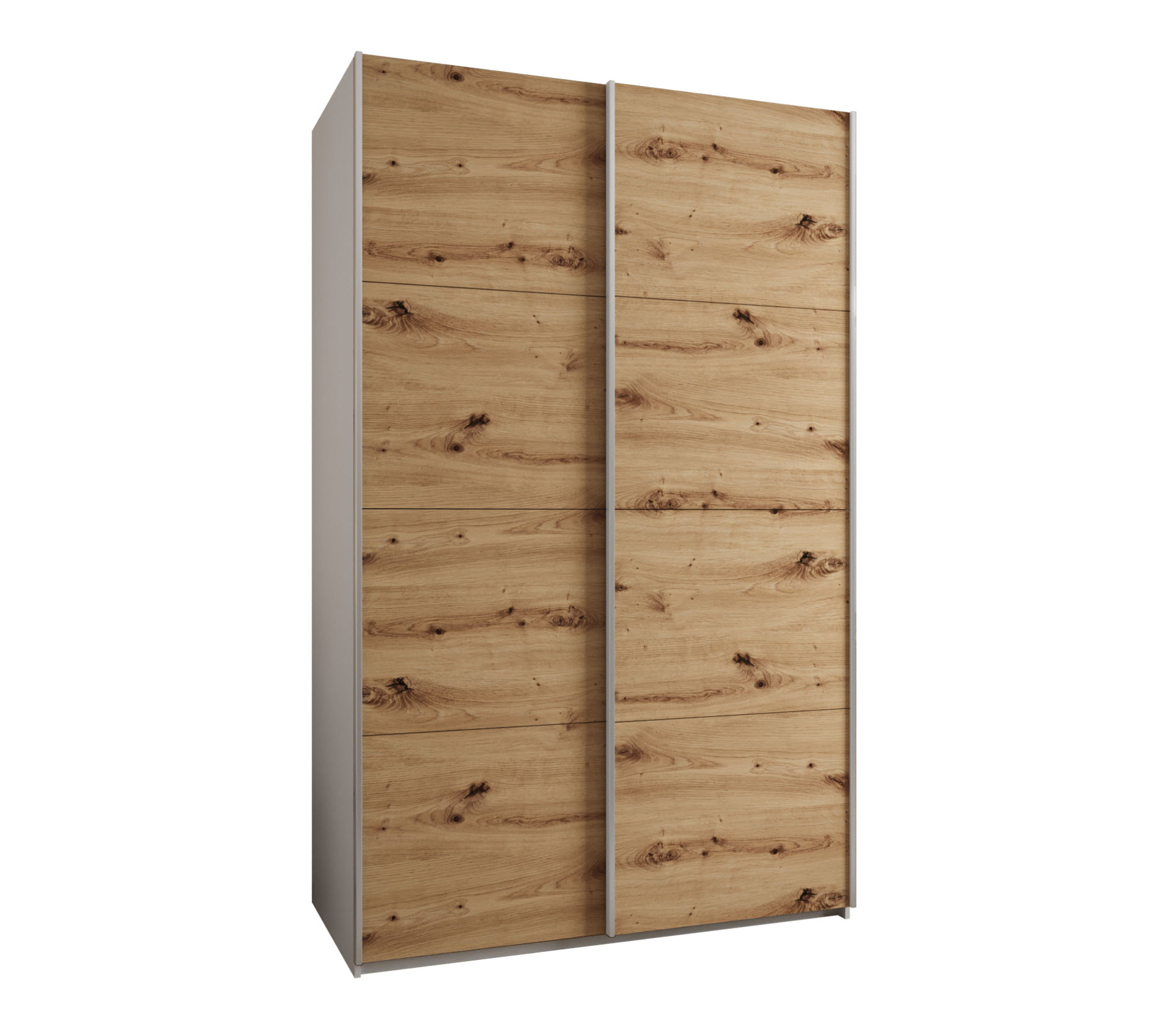 Szafa przesuwna wysoka Lux 1 150 x 64 x 245,5 cm biały + artisan + u. srebrny - Abiks Meble