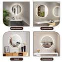 Miroir De Salle De Bain LED Ovale 50x70 Cm - Anti-buée, Lumière Froide 6000K - Fonction Mémoire - Réglable En Continu