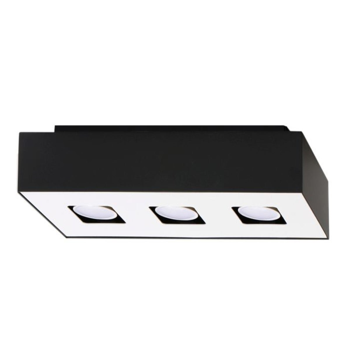 Reflektor sufitowy spot natynkowy Mono prostokątny czarno-biały 3xGU10x40W wym: 34 x 14 cm metal Sollux Lighting