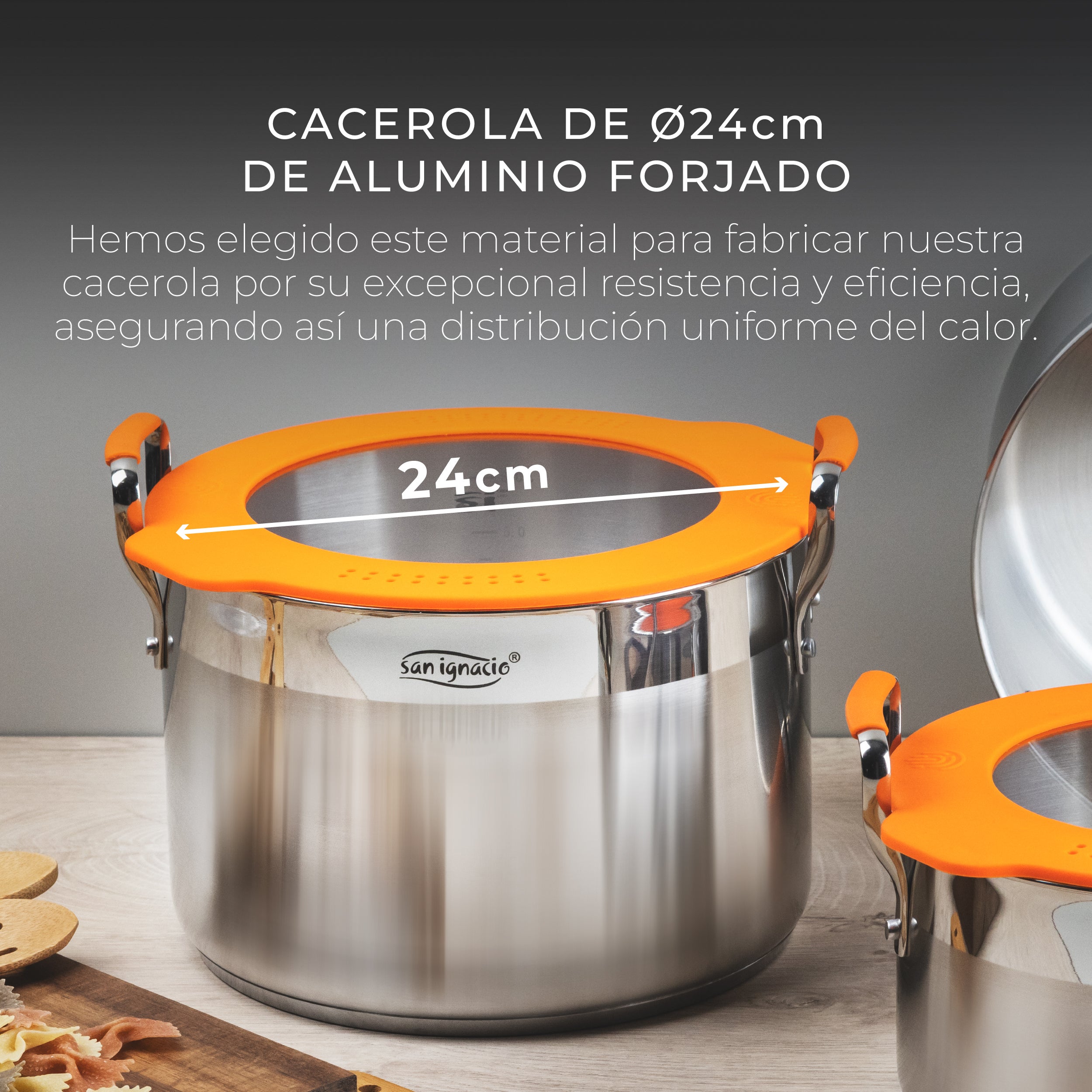 San Ignacio Compact Casseruola Con Coperchio Da 20 Cm – Alluminio Forgiato Nero Lucido, Adatta A Induzione, Capacità 3,5 L