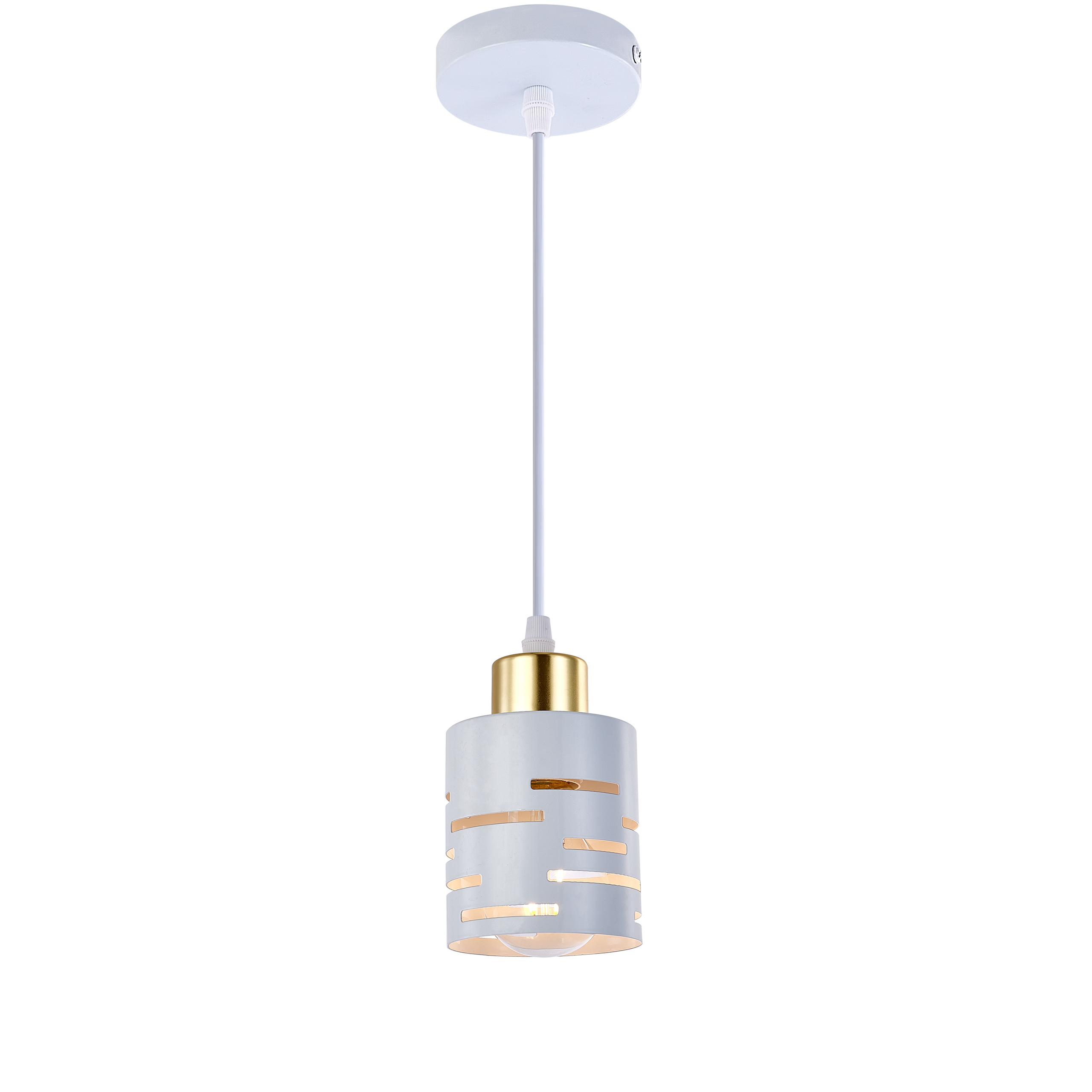 Lampa wisząca E27 LED Elen IP20 żyrandol oprawa biała złota MasterLED