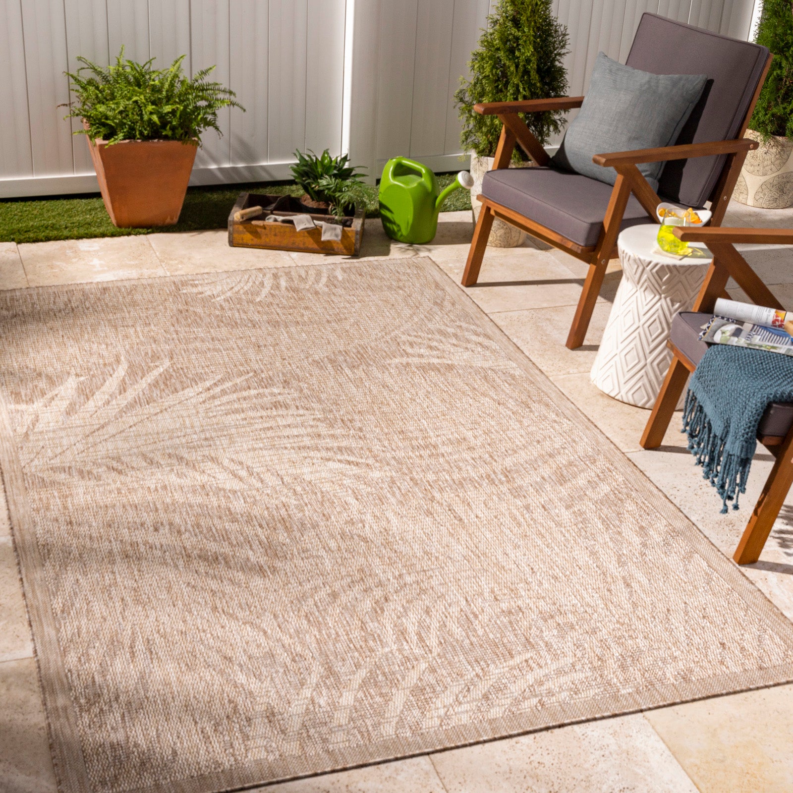 LIVABLISS Tapis d'Extérieur/Intérieur Aspect Jute Beige/Ivoire 200x275 cm Vanessa - 6