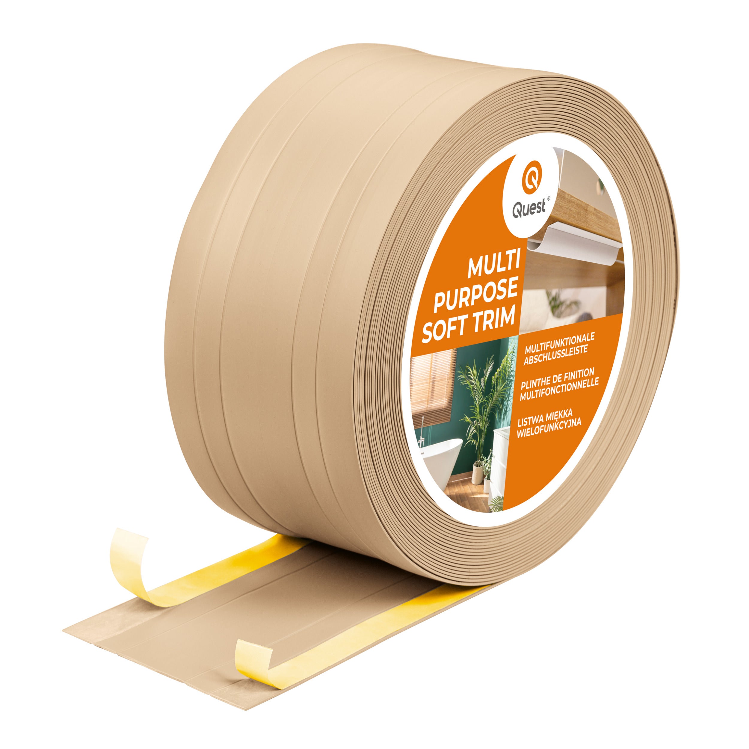 Listwa wykończeniowa PVC 4w1 samoprzylepna 110 mm - elastyczna, uniwersalna - 10 m, piaskowa