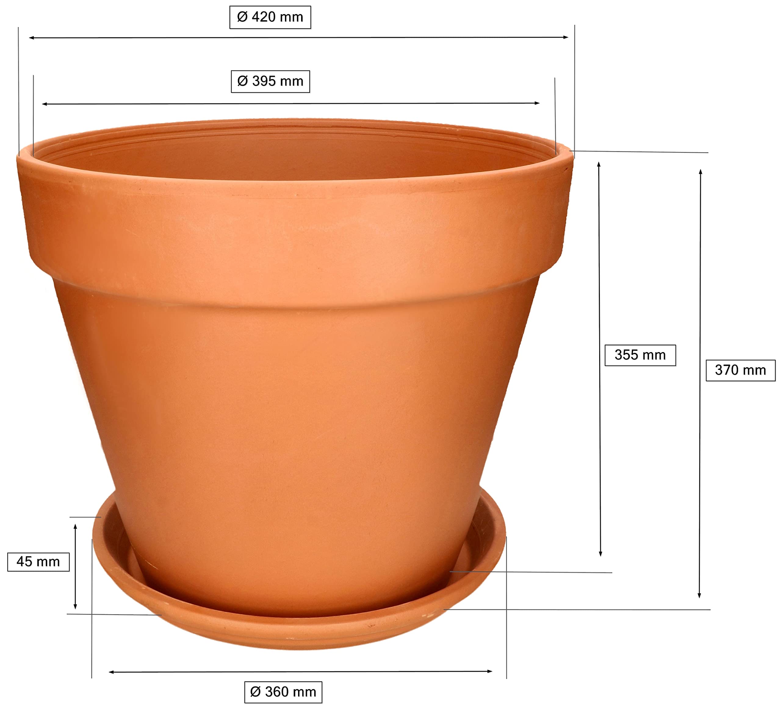 Doniczka donica osłonka ceramiczna terakota podstawka fi 43 - KOTARBAU - 2