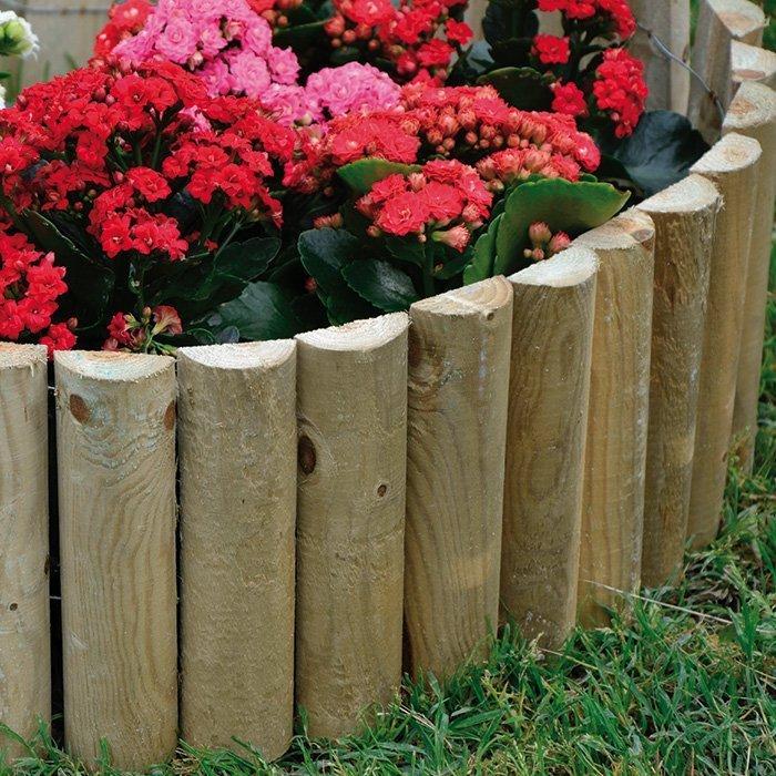 Demi-pôle Clôture Rollborder en bois de pin imprégné - 7