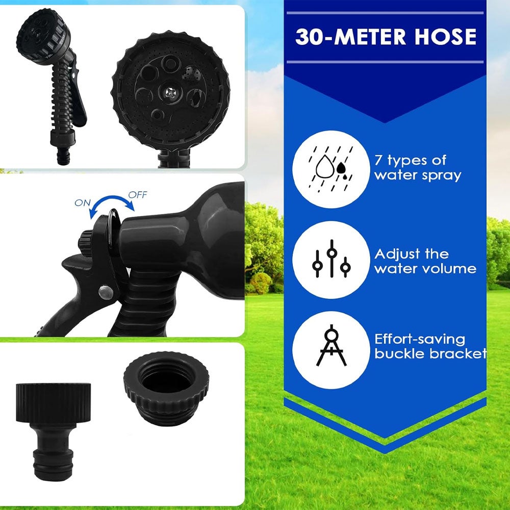 Mangueira de jardim expansível de 30 m - com 7 modos de pulverização - à prova de vazamentos - adequada para lavagem de jardins e carros - 2