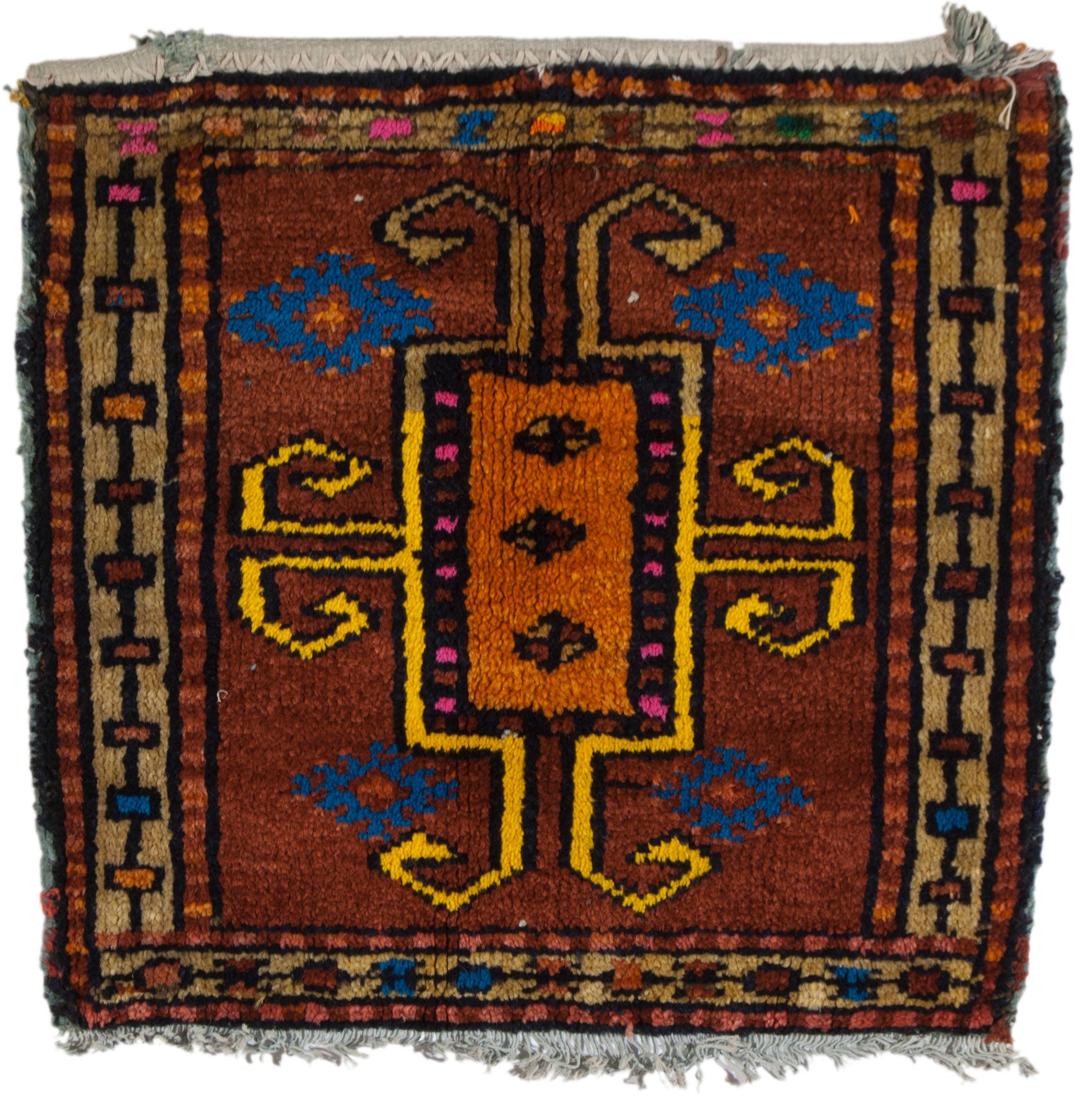Oryginalny ręcznie robiony orientalny dywan, wymiary: 55x52 cm z certyfikatem autentyczności