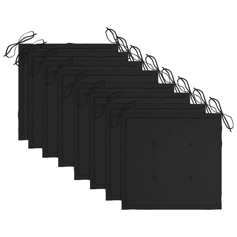 Chaises de jardin et coussins lot de 8 Bois acacia solide Gris - 5