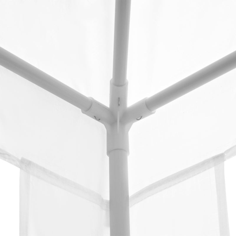 Cenador de jardín impermeable 2,7 x 2,7 m, carpa plegable exterior, ideal para patio, camping o fiestas, con estructura de acero, blanco - 8