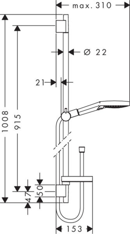 HANSGROHE Ensemble de douche Raindance 120 3 jets avec barre et porte-savon - 6