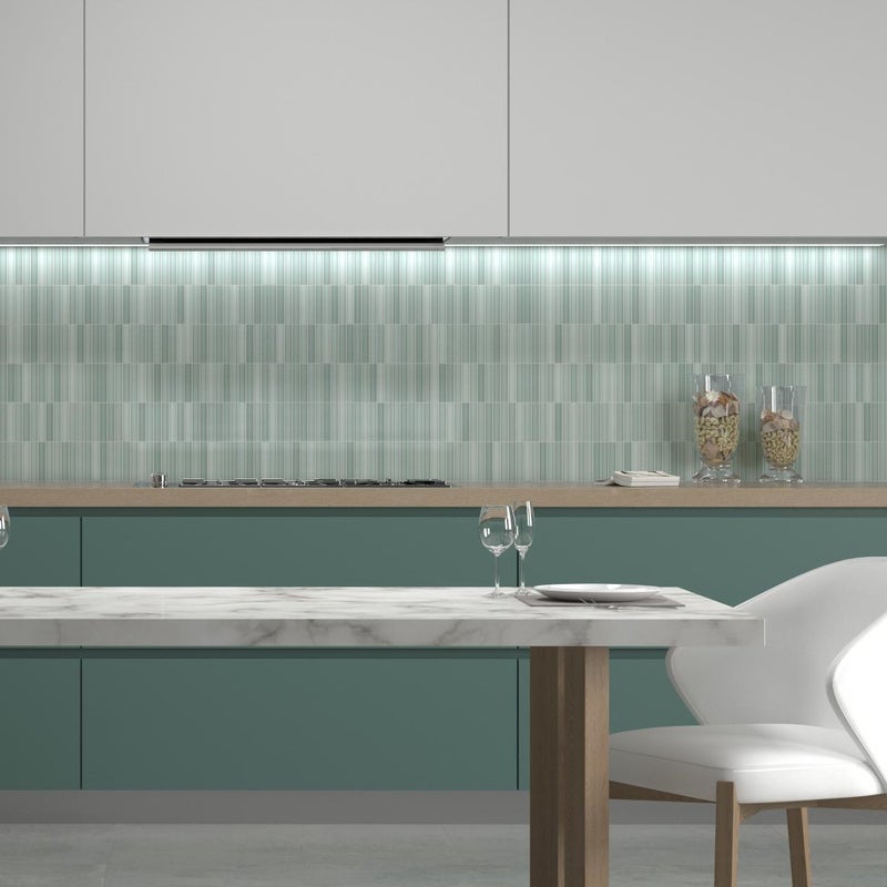 REVESTIMIENTO PORCELÁNICO PREMIUM VERDE CLARO MATE KIT-KAT MOSAICO ANISE GREEN MATT 11,5X23,1cm