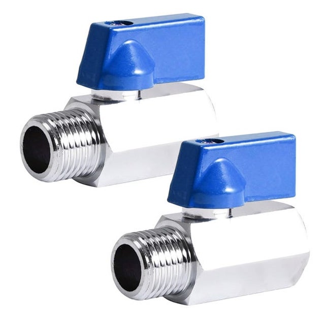 Duas mini válvulas de esfera de 3/8 de polegada (mini válvulas de bloqueio) adequadas para água, óleo e gás.