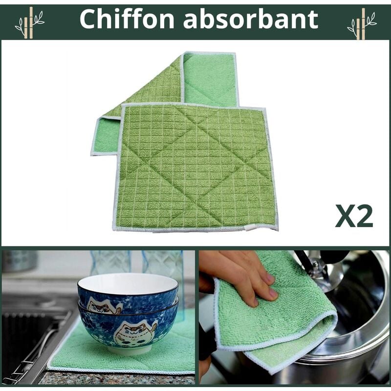 Lot de 6 Chiffon Bambou Microfibre pour Vitres Miroirs Carreaux Carrosserie Microfibre Bambou Vitre Ménage Salle de Bain - 3