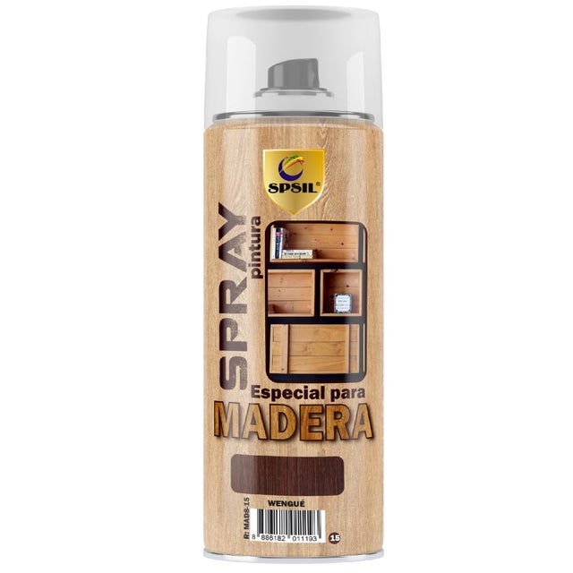 Pintura en Spray para Madera Spsil Wengue 200ml Satinado, Ideal para Renovación de Muebles y Superficies de Madera