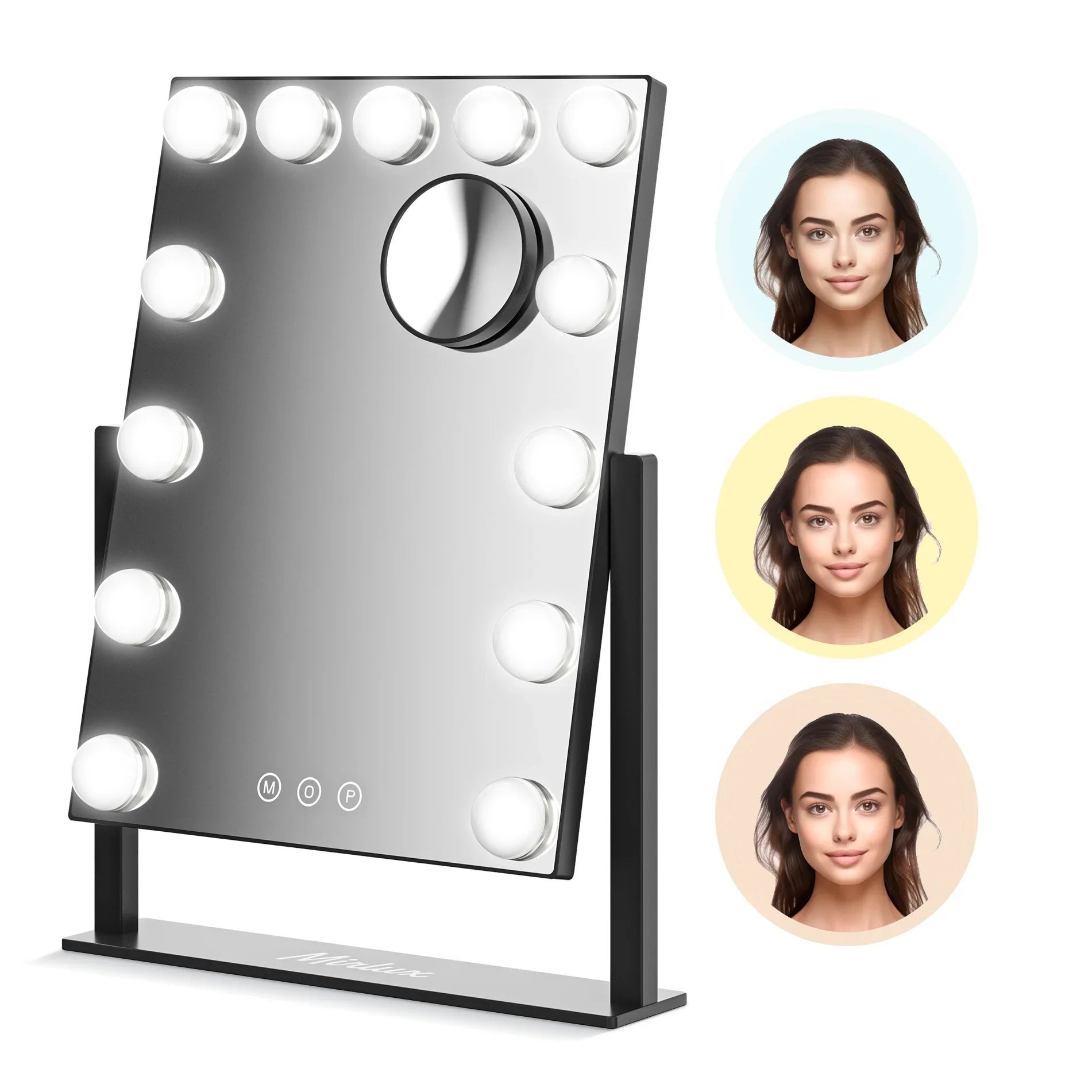 Miroir Pare Soleil WOLAIYE Miroir De Maquillage Auto-Adhésif HD Pour Voiture - Acier Inoxydable Miroir Maquillage Auto Adhésif