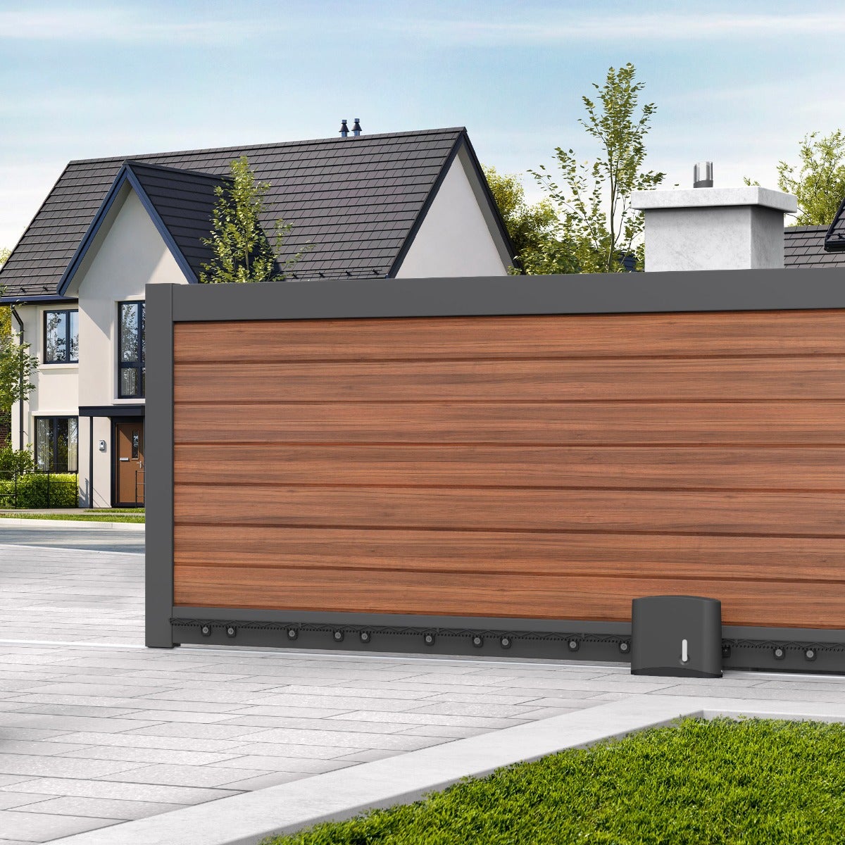 Motorisation solaire avec digicode Avidsen Zenia pour portail coulissant 4 m - 2