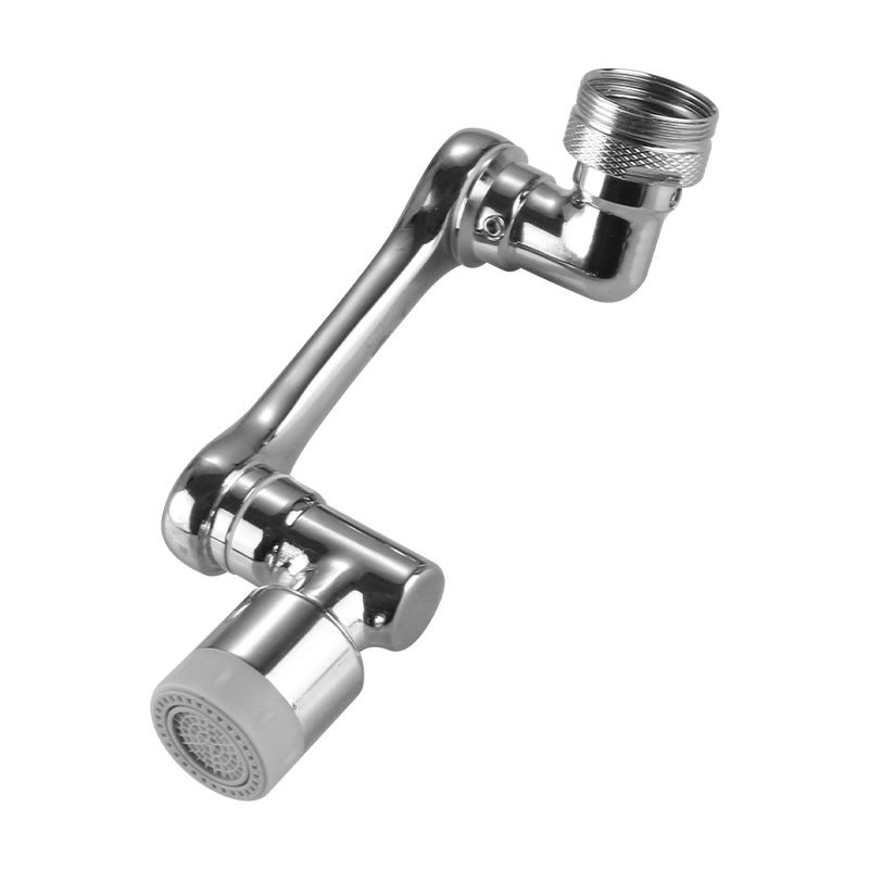 Przedłużka do kranu - stop mosiądzu - 2 prędkości - regulacja 1080 stopni - 1 sztuka - srebrny