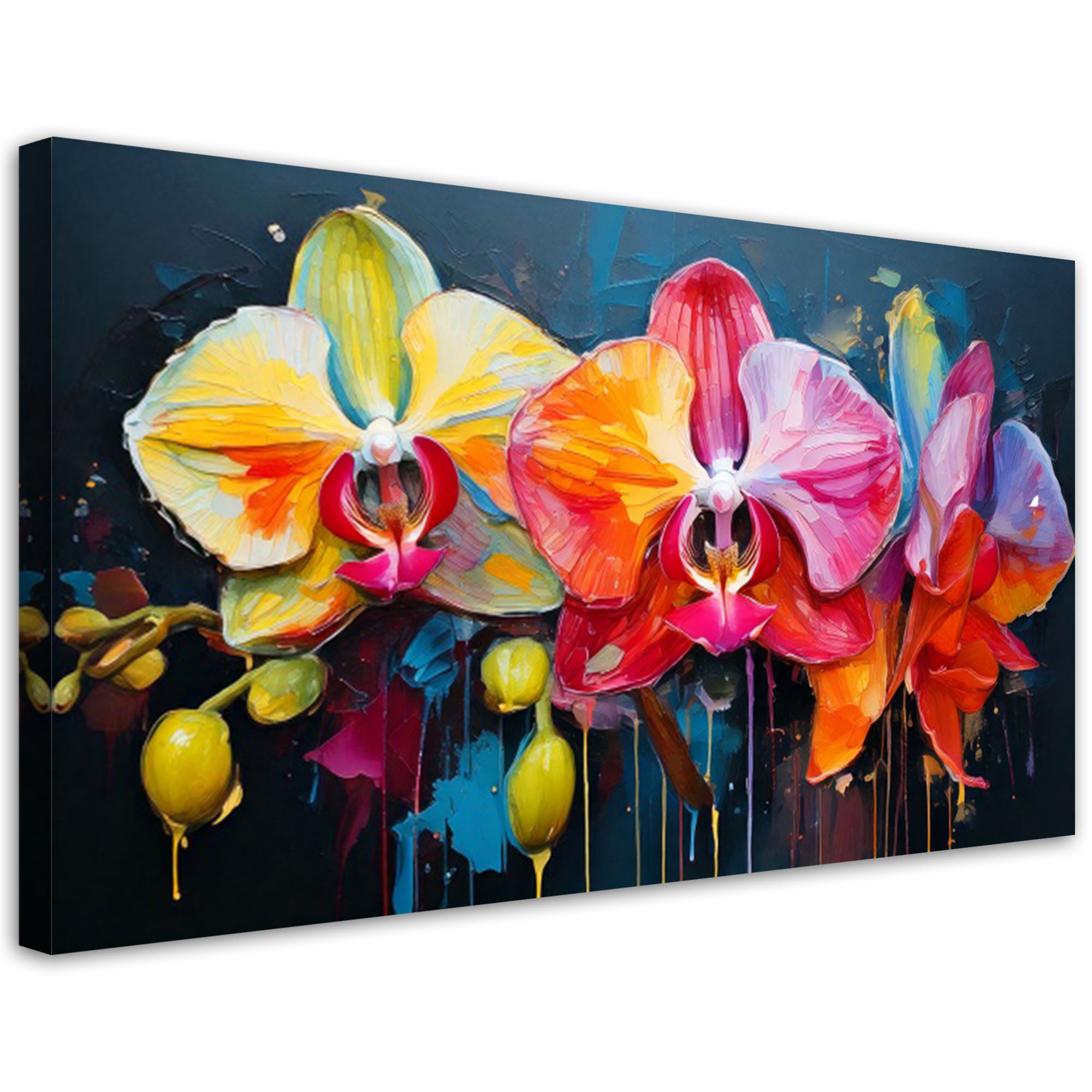 Obraz na płótnie kolorowe storczyki kwiaty 120x60