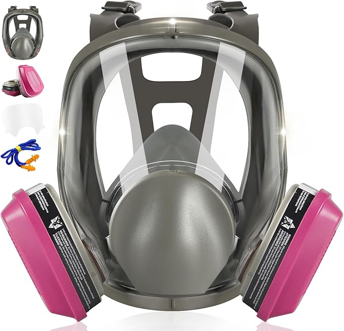 Respirateur Facial Complet Réutilisable Avec Filtres - Masque Protection Peinture Soudure Polissage