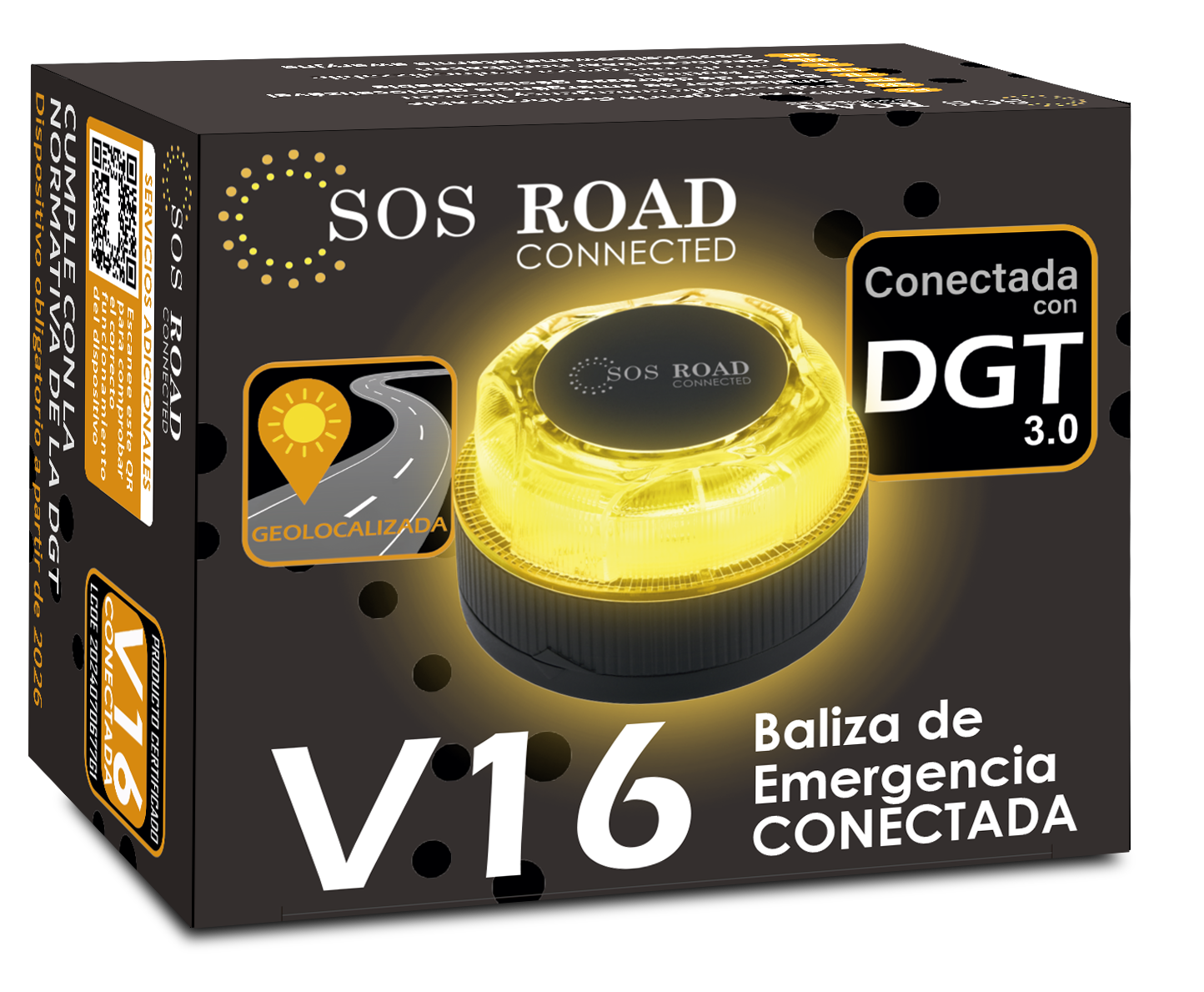 Balise de détresse connectée DGT 3.0 haute visibilité, IP54 (piles incluses) - 2