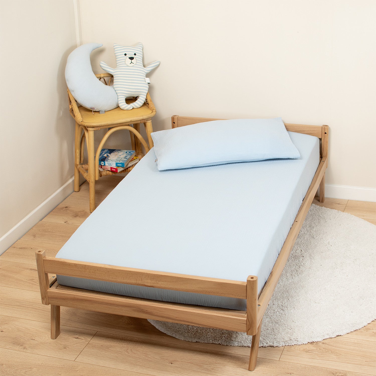 Drap housse uni en gaze de coton - 2