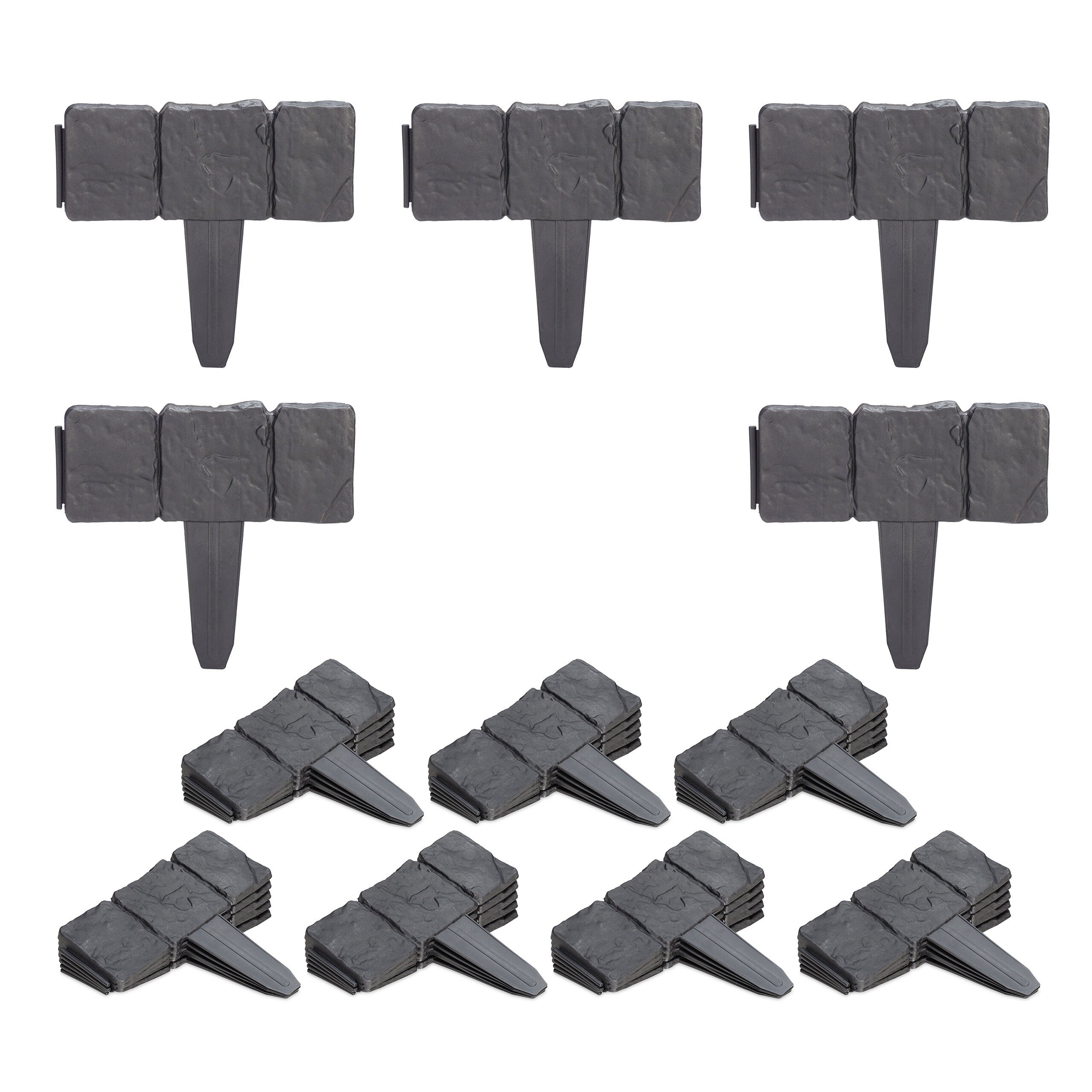 Recinzione Giardino Relaxdays - Set 4 Bordure In Metallo, 41x48.5 Cm, Marrone Scuro - Foto 8