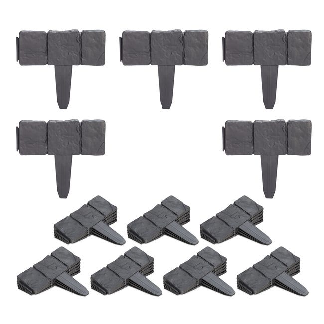 Recinzione Giardino Relaxdays - Set 4 Bordure In Metallo, 41x48.5 Cm, Marrone Scuro - Foto 8