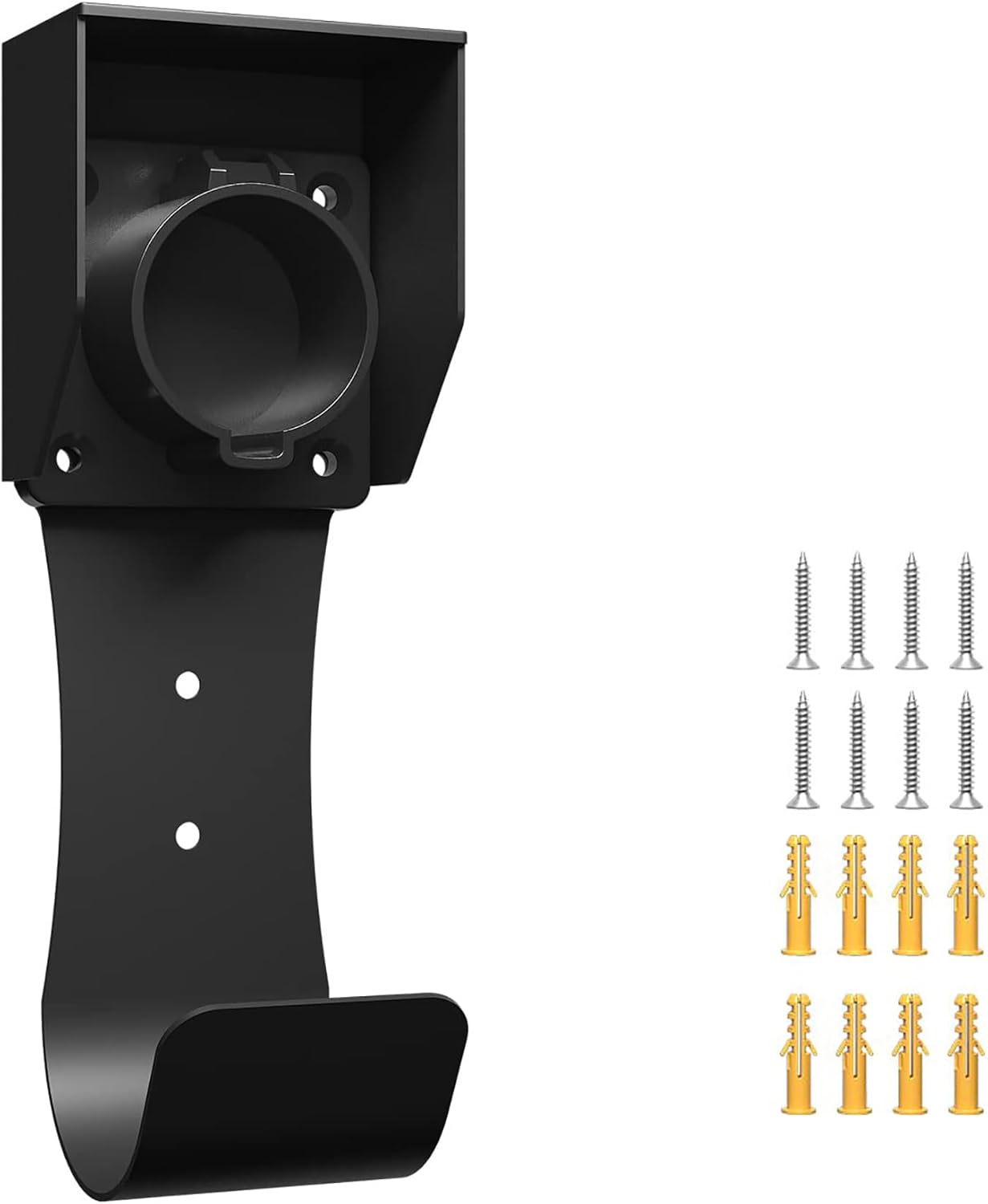 FUBESK Organizer per cavi tipo EV, supporto da parete per auto elettrica per connettore SAE J1772, supporto resistente alle intemperie per la maggior
