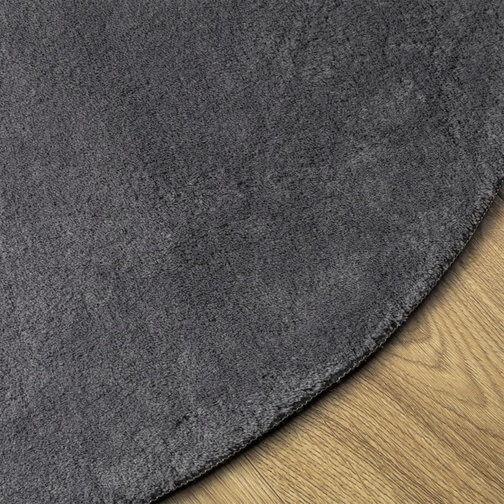Tapis HUARTE à poils courts doux et lavable anthracite ? 200 cm - 4