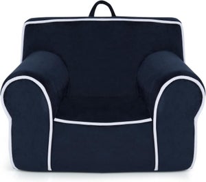 Canapé Pour Enfant VidaXL - Fauteuil Moelleux En Peluche Douce, Housse Amovible - Gris Clair à Étoiles - 57x34x45 Cm