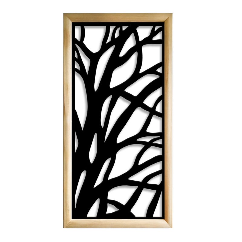 TREES - Prostokątne moduły dekoracyjne z drewna i PVC - Rozmiar 47x94 cm - Grubość 47 mm - Kolor wewnętrzny CZARNY