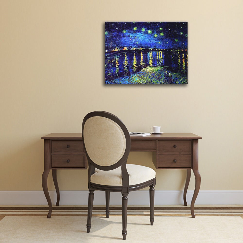 Tableau - Nuit Étoilée sur le Rhone Vincent Van Gogh cm 80x100 - 2