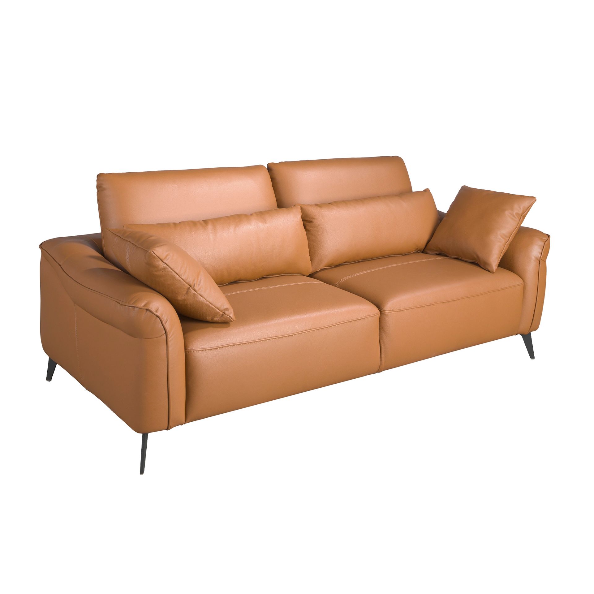Sofa 3-osobowa brązowa skóra 209 x 107 x 105 cm