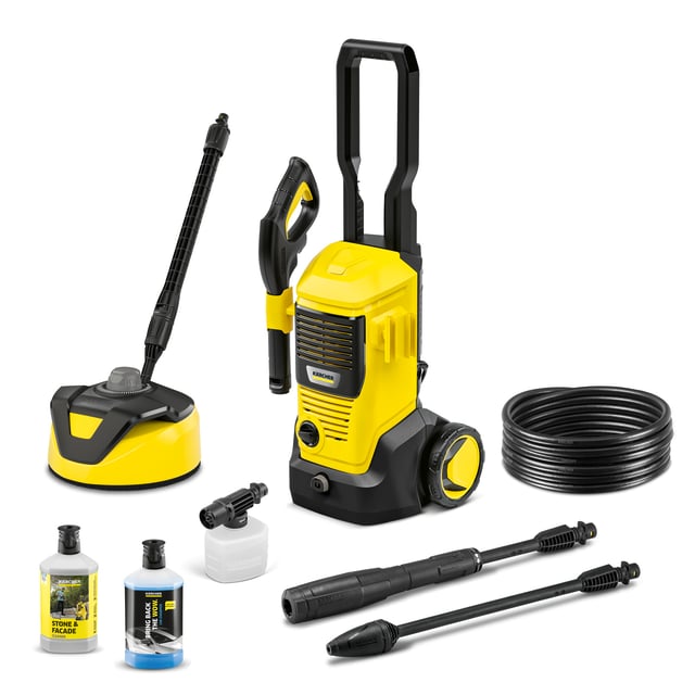 Nettoyeur haute pression Karcher K 5 FJ Home - 145 bars - 500 L/h - canon à mousse, brosse terrasse, détergent pierres, détergent universel