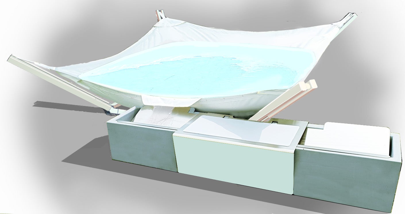 Piscina comfort manta bay, modelo de 3 plazas, cubierta blanca, kit completo, botany bay pools