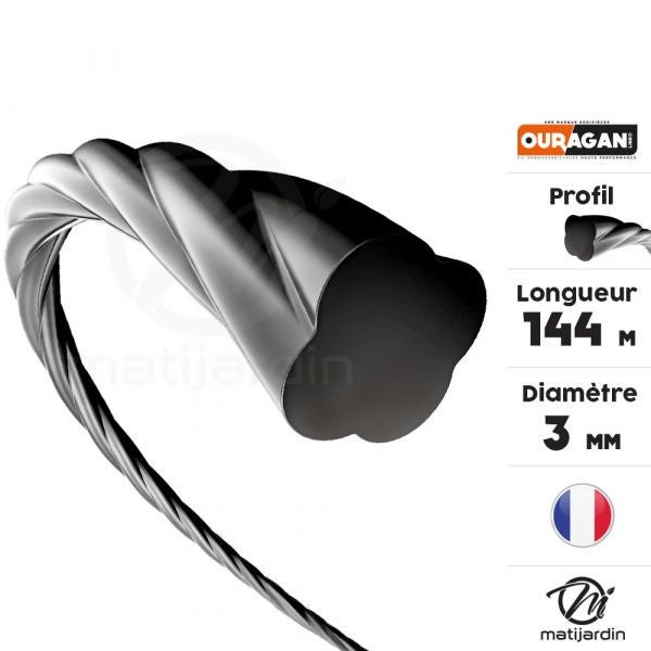 Fil débroussailleuse Ouragan 3 mm x 144 m Spirale Bobine - 3