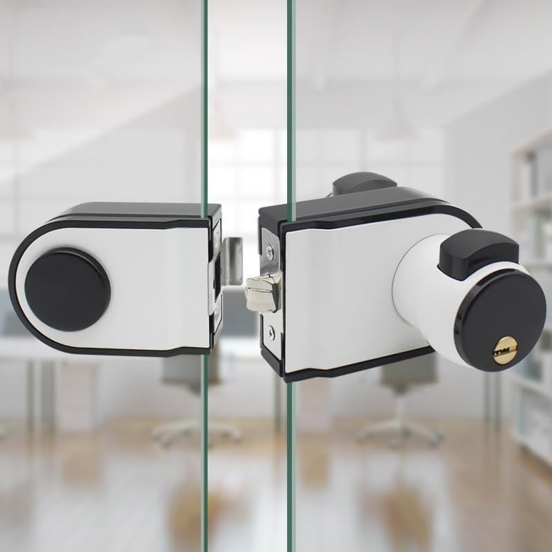 Serratura Pomolo PremiApri Per Porte Ufficio – Doppia Chiave, Funzione Privacy, Nero, Per Legno, Metallo, Vetro