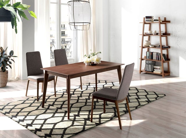 ANGEL CERDA Mesa comedor extensible rectangular nogal