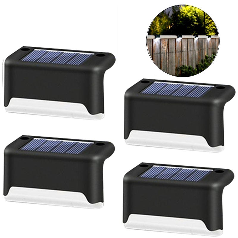 Zestaw 4 wodoodpornych lamp tarasowych LED do oświetlenia schodów, ogrodzeń, tarasów i ścieżek (światło białe)