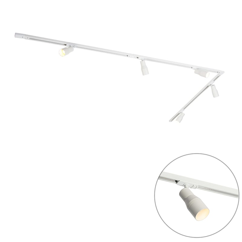 Nowoczesny system szynowy z 5 reflektorami biały 1-fazowy - Iconic Kohua