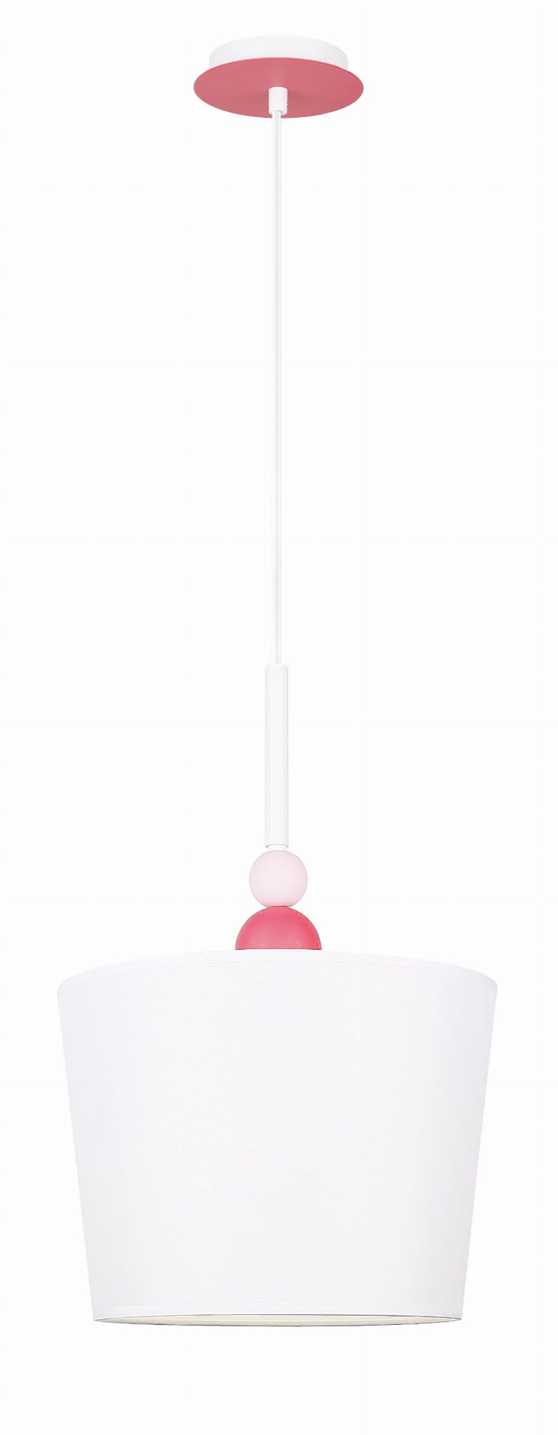 Lampa sufitowa Bebe biało-różowa 1xE27x60W wym: 100 x 30 x 30 cm tkanina Candellux