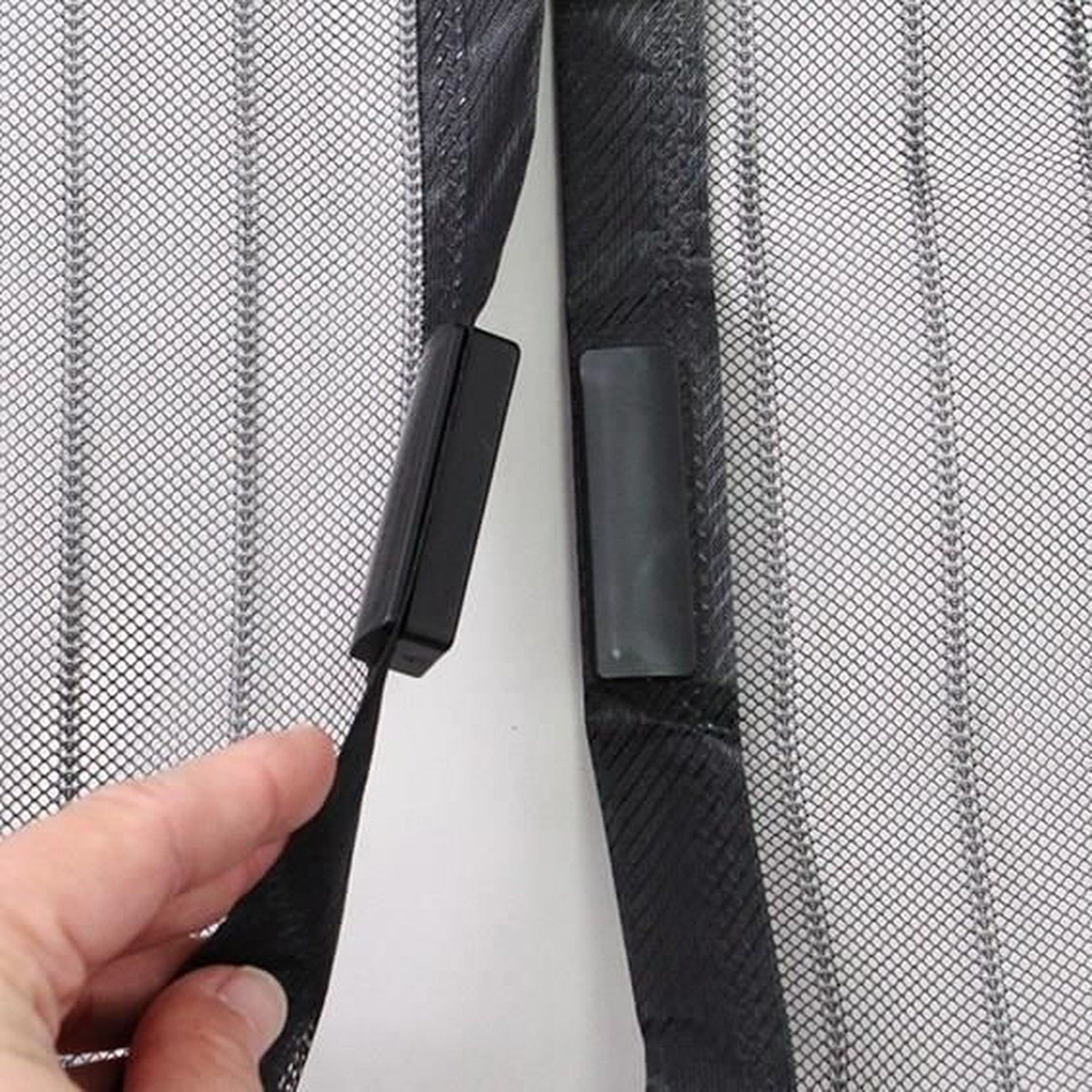 Moustiquaire rideau pour porte magnétique - H220 cm x L100 cm - Polyester noir - - 3
