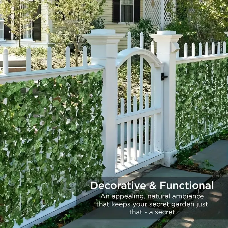 Écran d'Intimité en Lierre Artificiel pour Clôture, Haie Artificielle 100cm x 300cm, Panneaux de Haie Faux, Décoration de Jardin Extérieur - 8