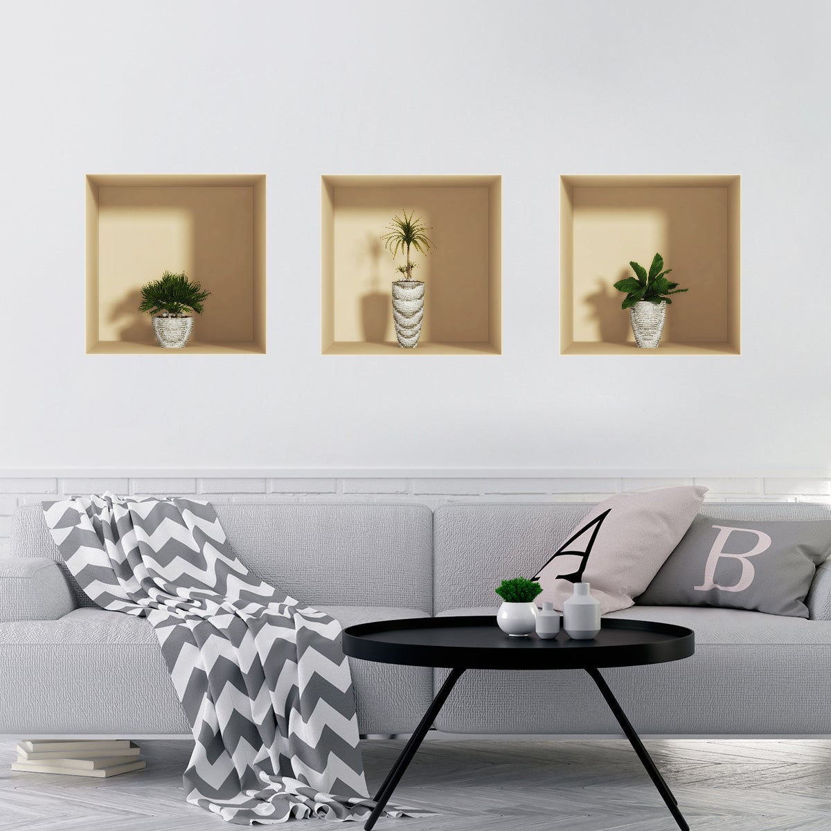 Vinilo efecto 3d plantas de diseño - adhesivo de pared - revestimiento sticker mural decorativo - 40x120cm