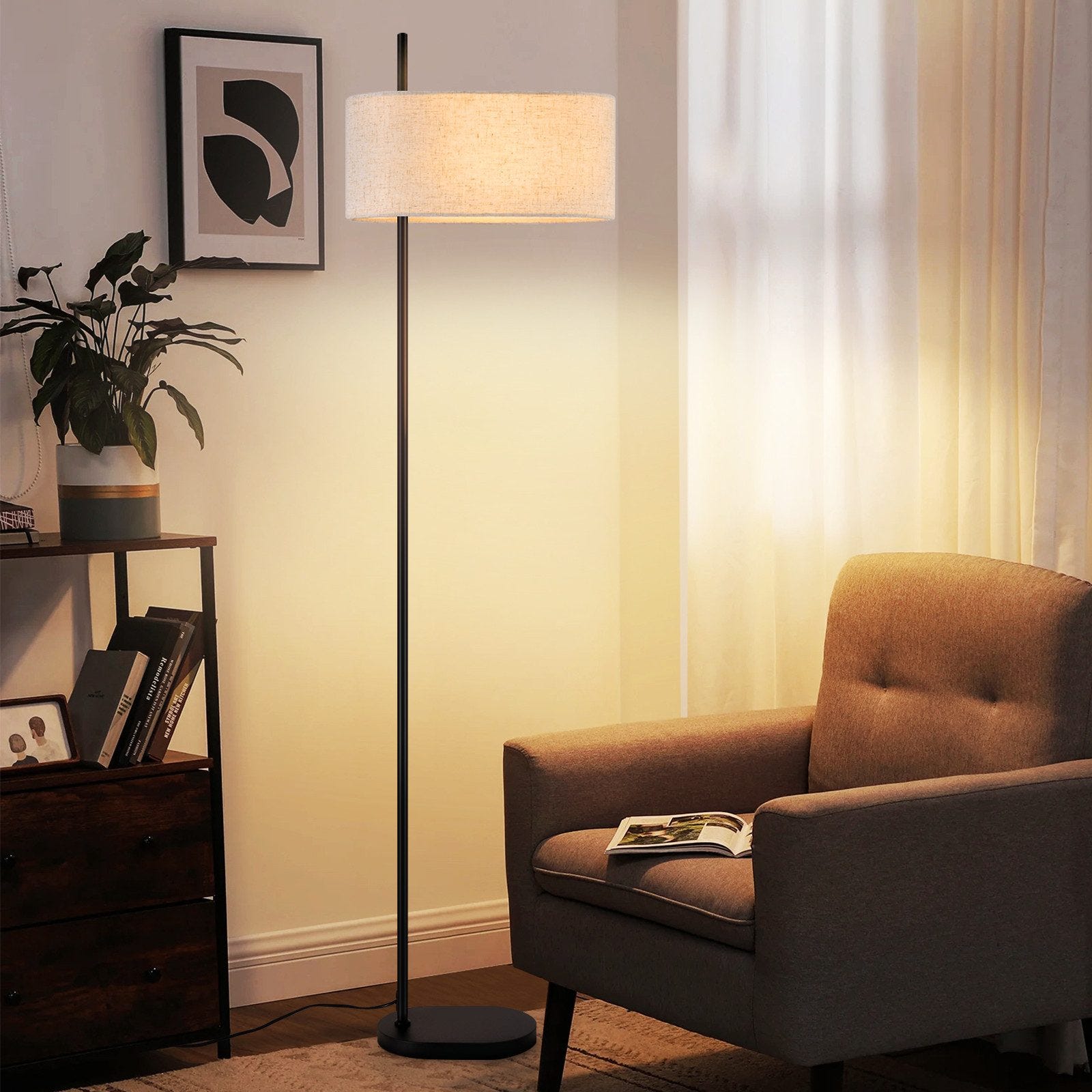 Lampada da terra | adatta per sorgente luminosa LED E27 | con Lampada da terra | adatta per sorgente luminosa LED E27 | con