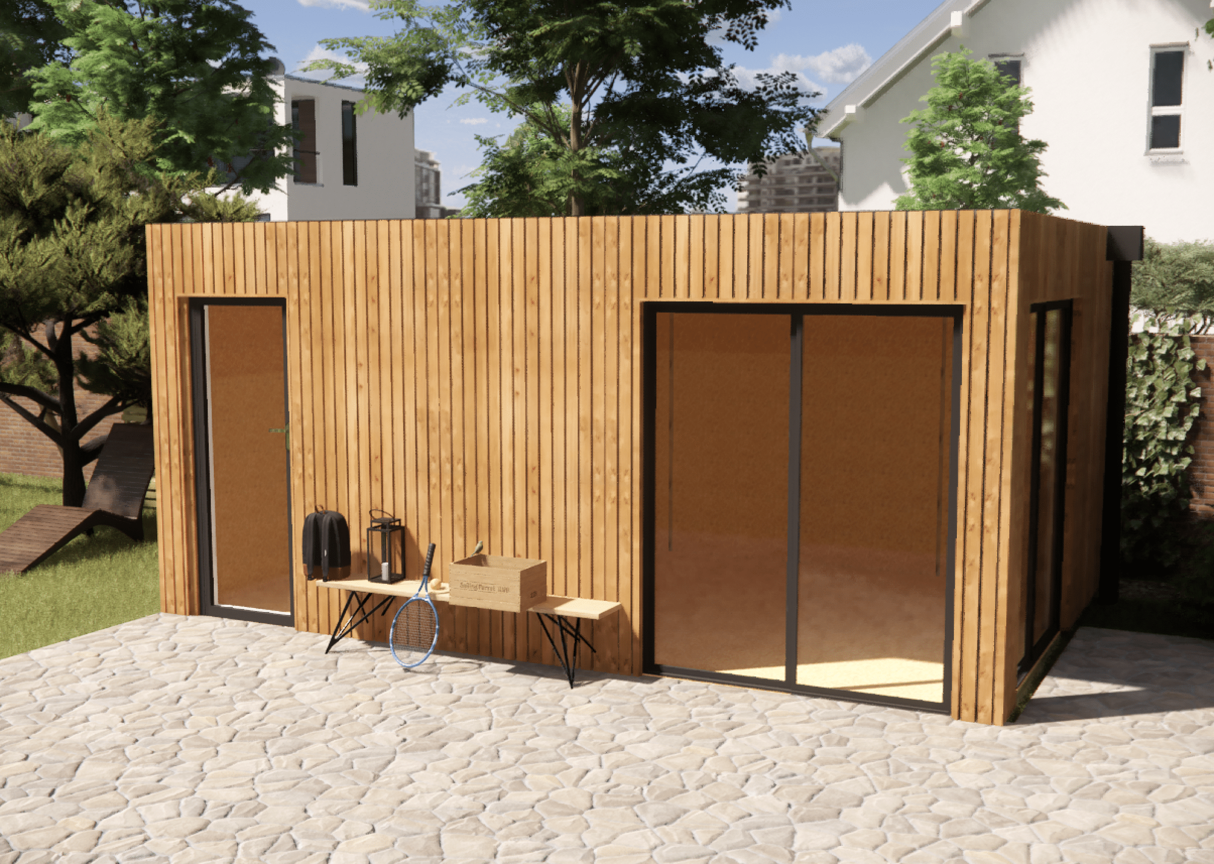 Tiny house ossature bois en bois 5,5 x 3,5 x 2,7 m avec plancher isolé / menuiseries alu k-line - 6