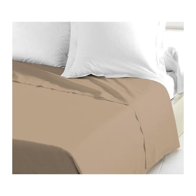 LOVELY HOME Drap Plat 100% coton 180x290 cm beige