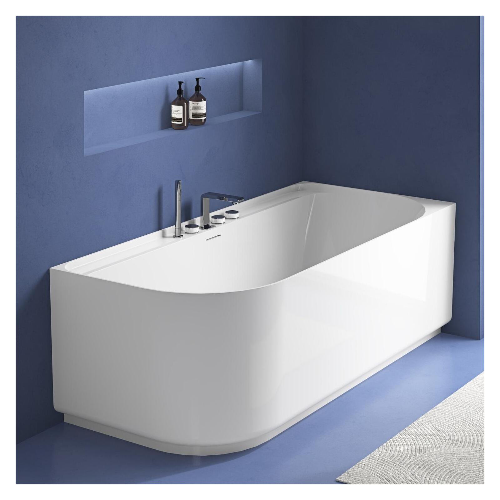 Baignoire Acrylique Lucite EQUINOXE Semi lot Blanche 170cm Angle baignoire-acrylique-lucite-equinoxe-semi-lot-blanche-170cm-angle